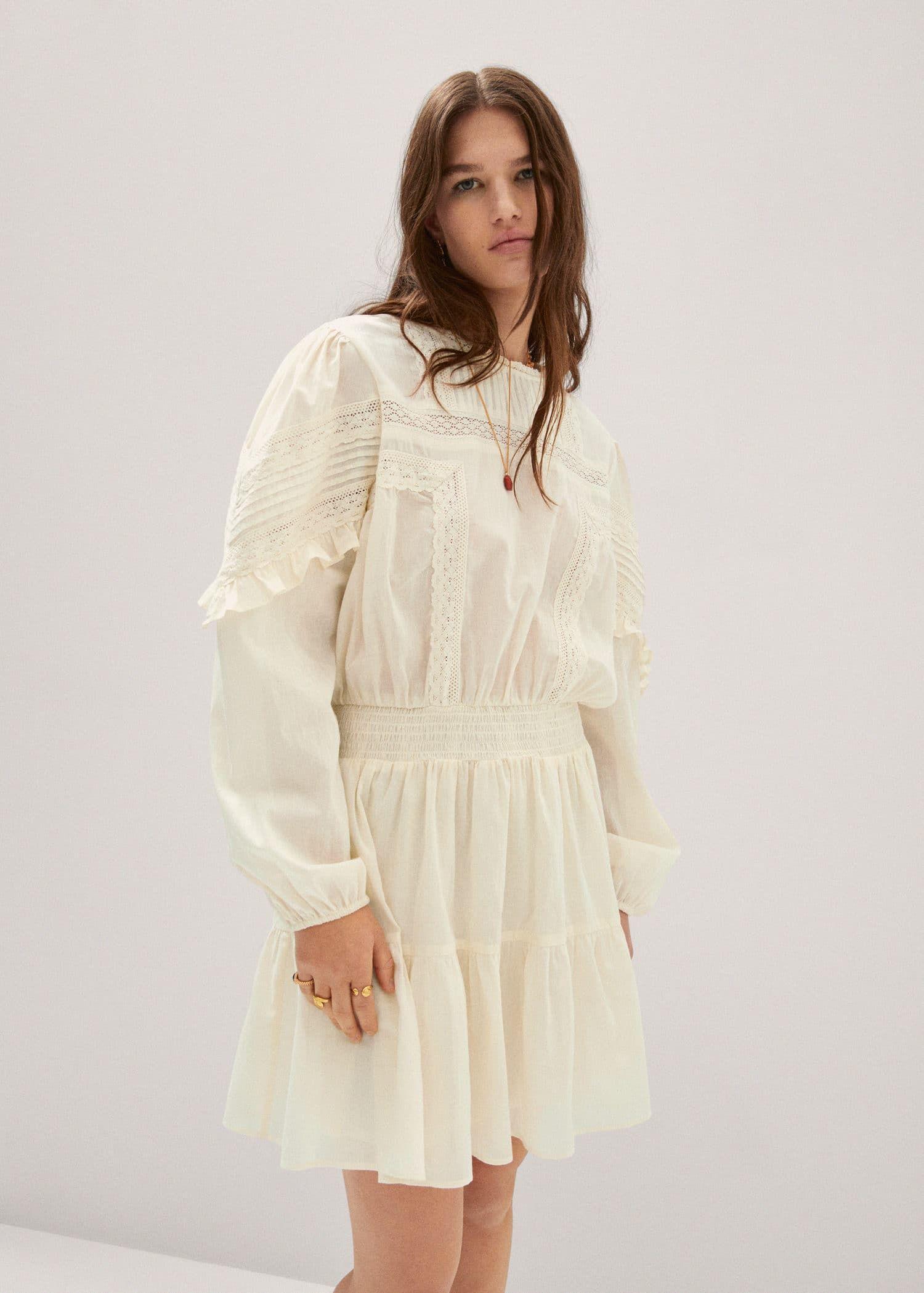 mango puff sleeve blouson dress