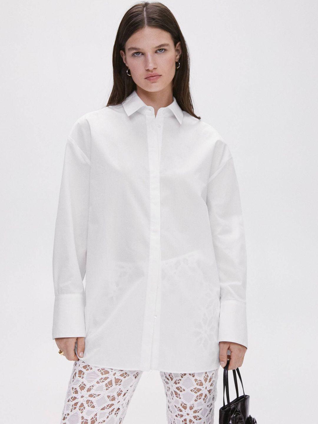 mango pure cotton oversize shirt