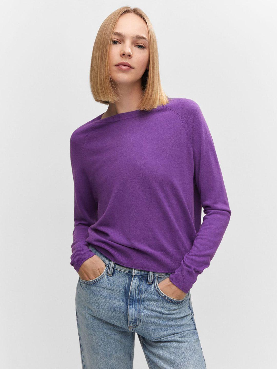 mango raglan sleeves fine-knit pullover