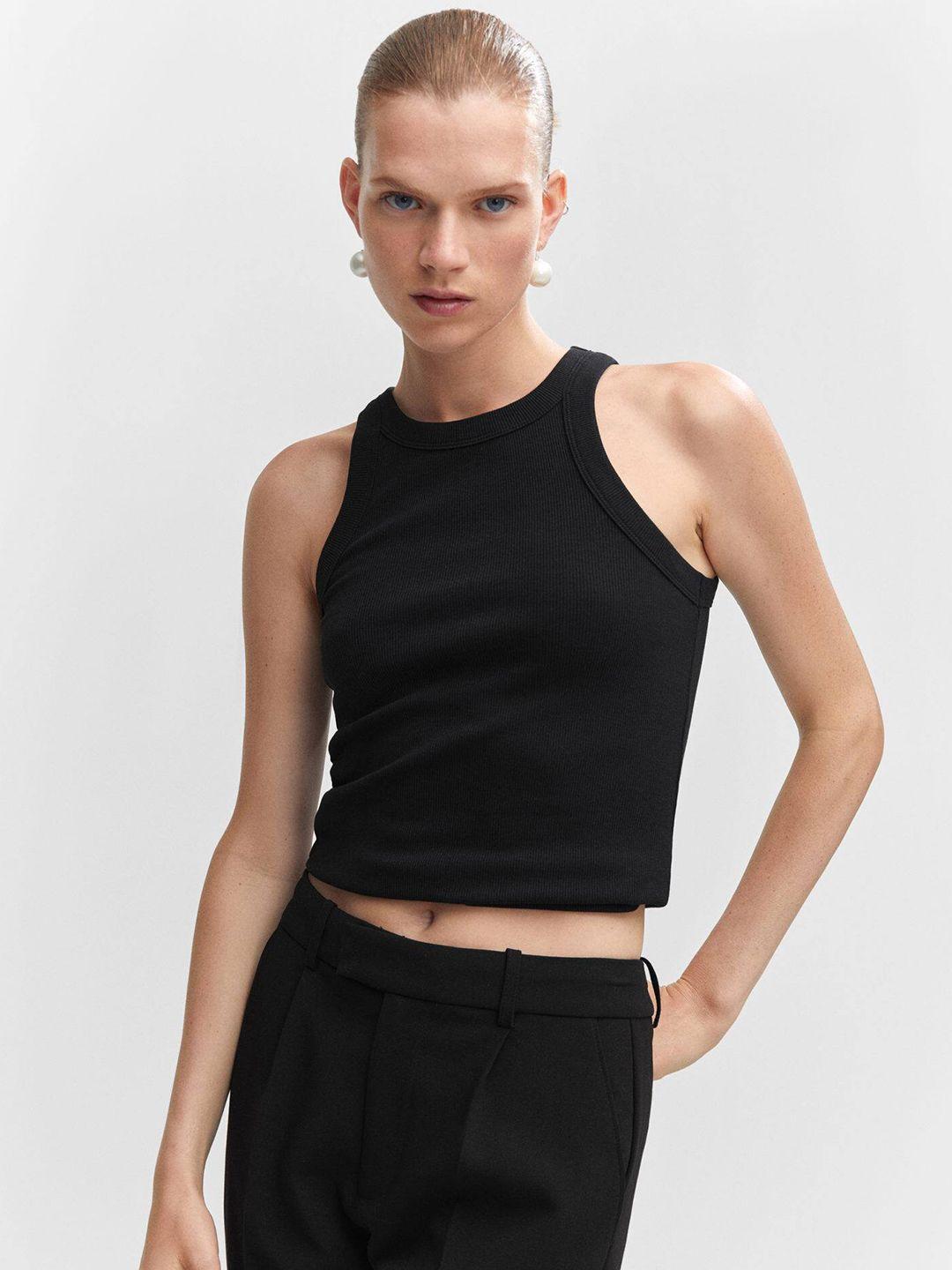 mango ribbed crop top