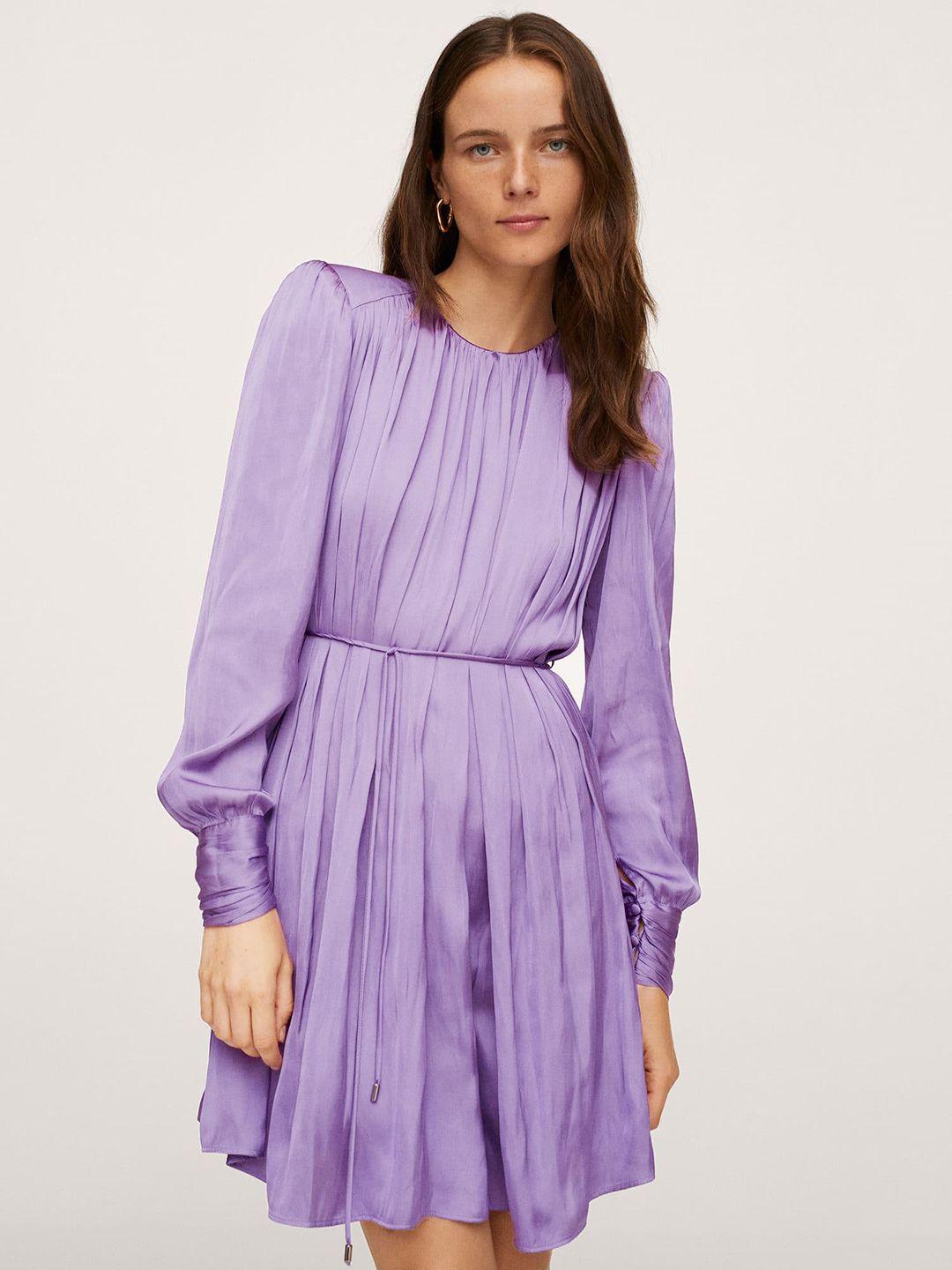 mango satin accordion pleated a-line mini sustainable dress