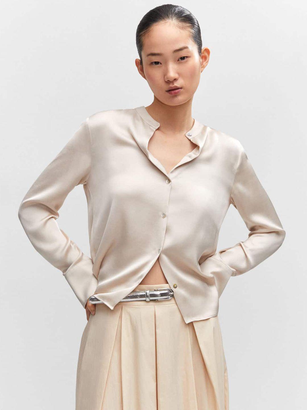 mango satin-finish shirt