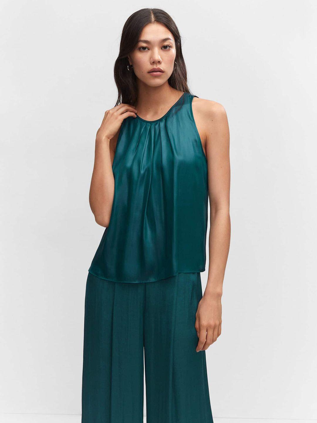 mango satin finish sleeveless top