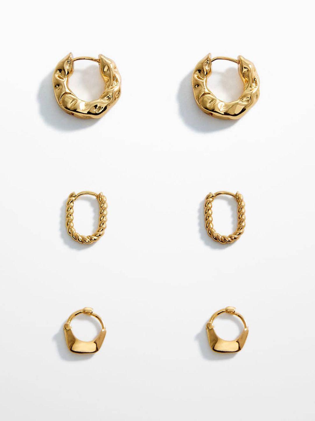 mango set of 3 circular hoop earrings