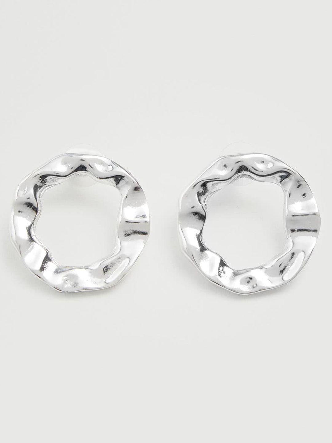 mango silver-toned hoop earrings