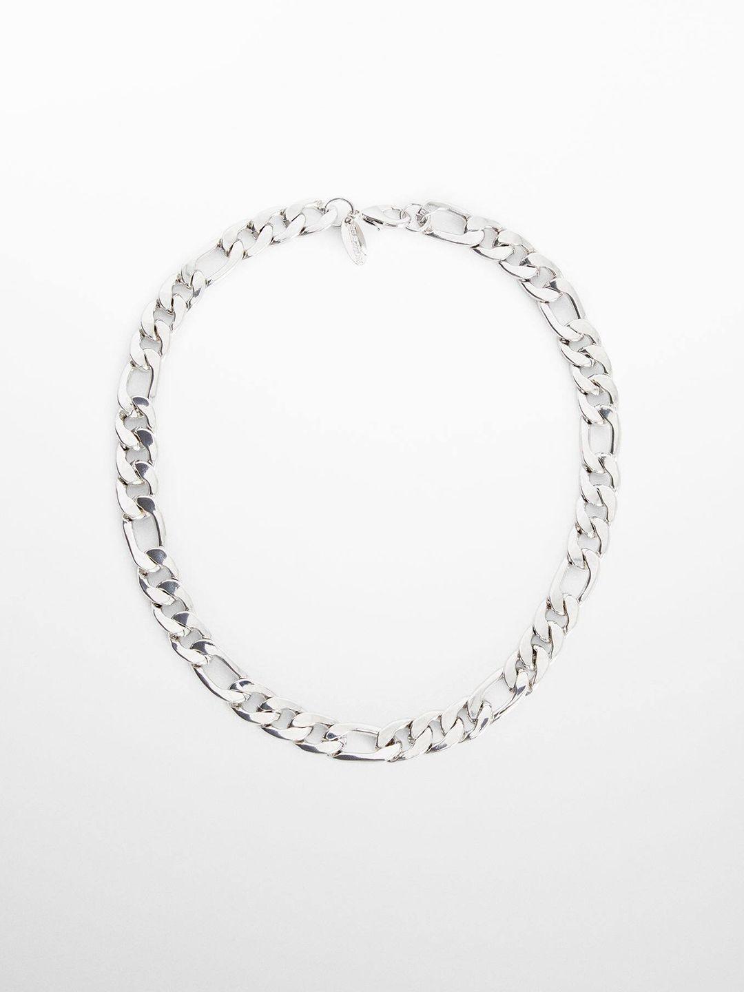 mango silver-toned linked chain necklace