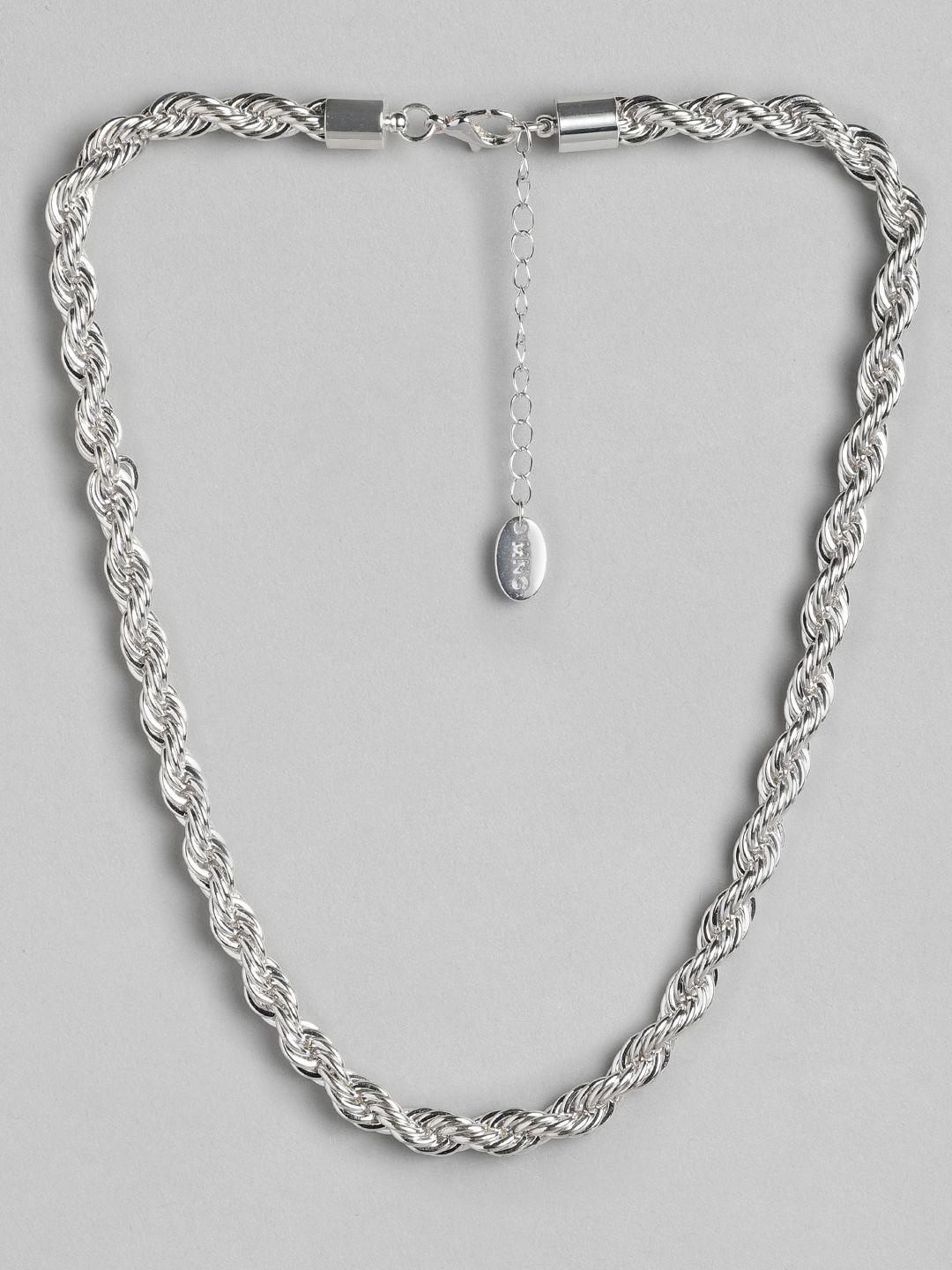 mango silver-toned twisted chain necklace
