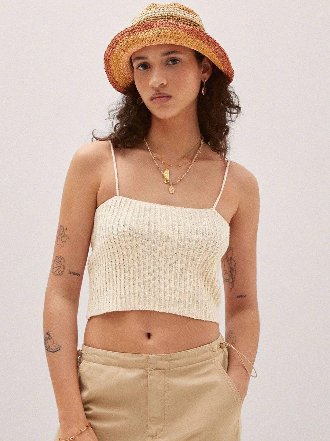 mango solid crop top