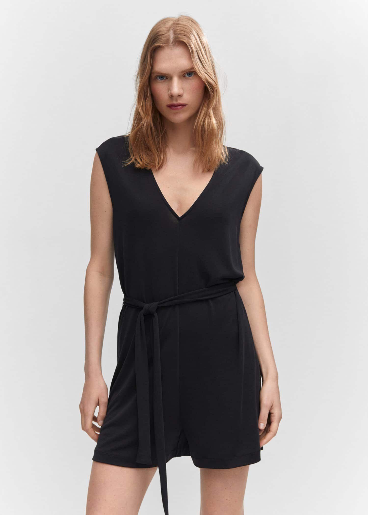 mango solid playsuit