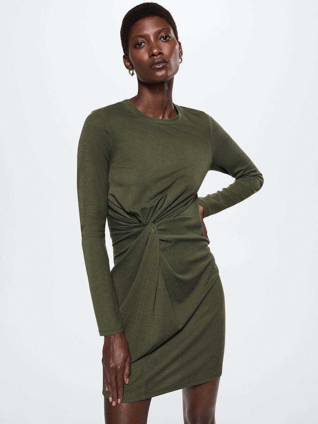 mango solid sheath sustainable dress