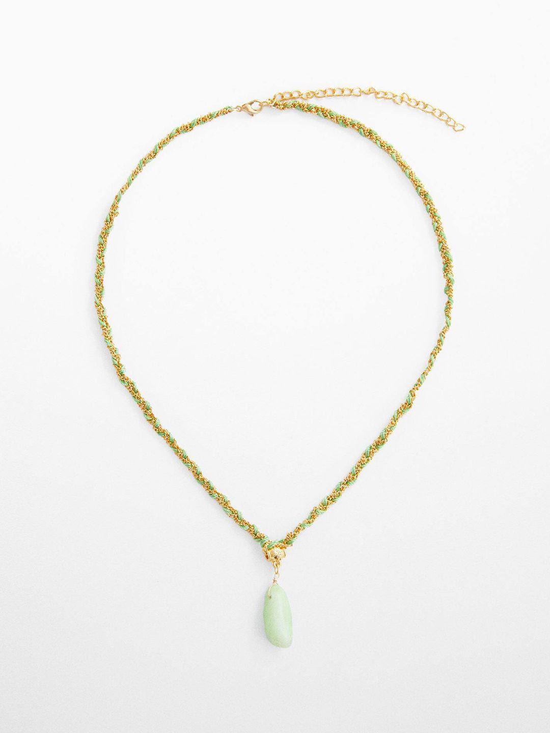 mango stone-studded dangler necklace