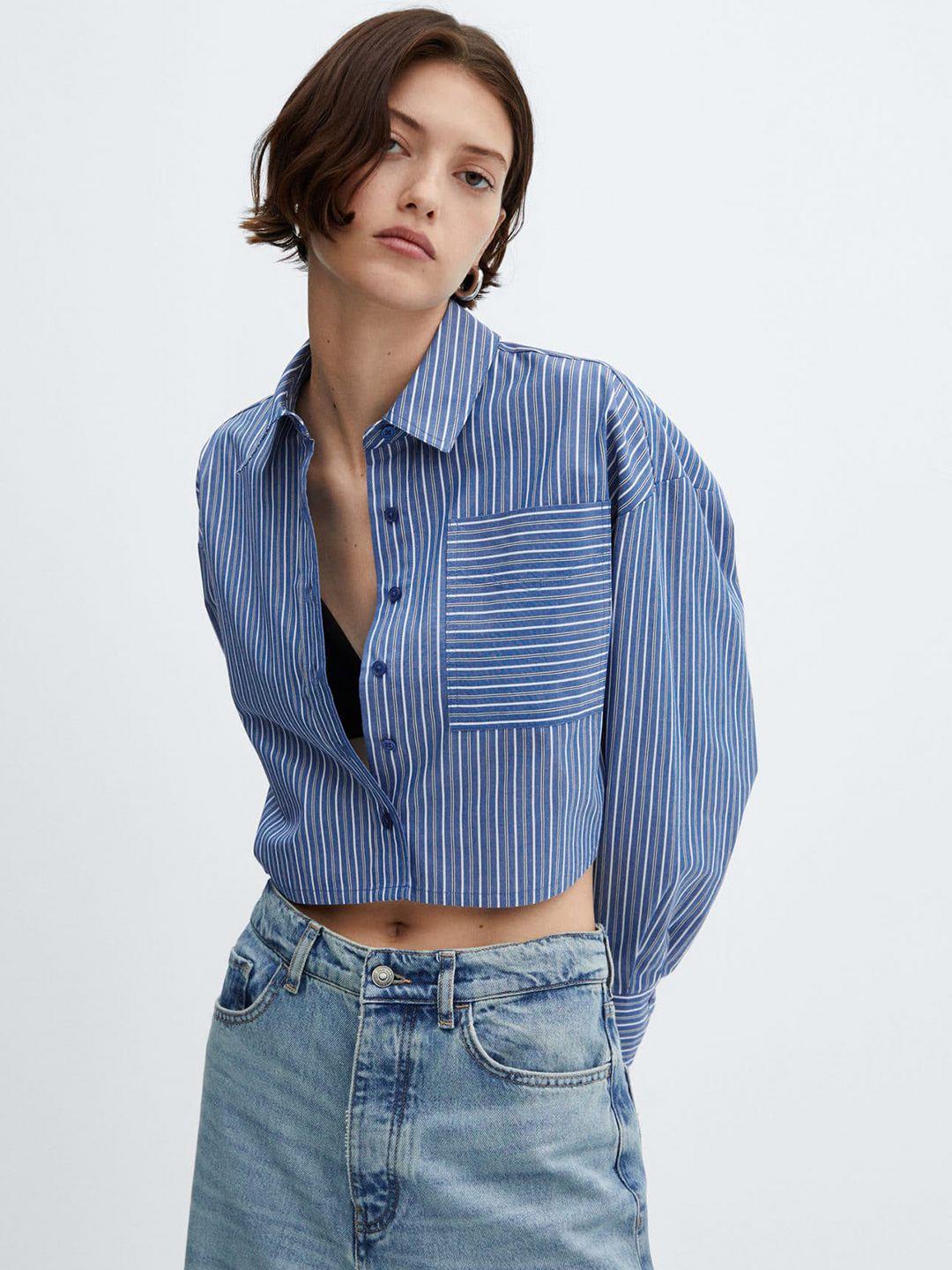 mango striped casual shirt