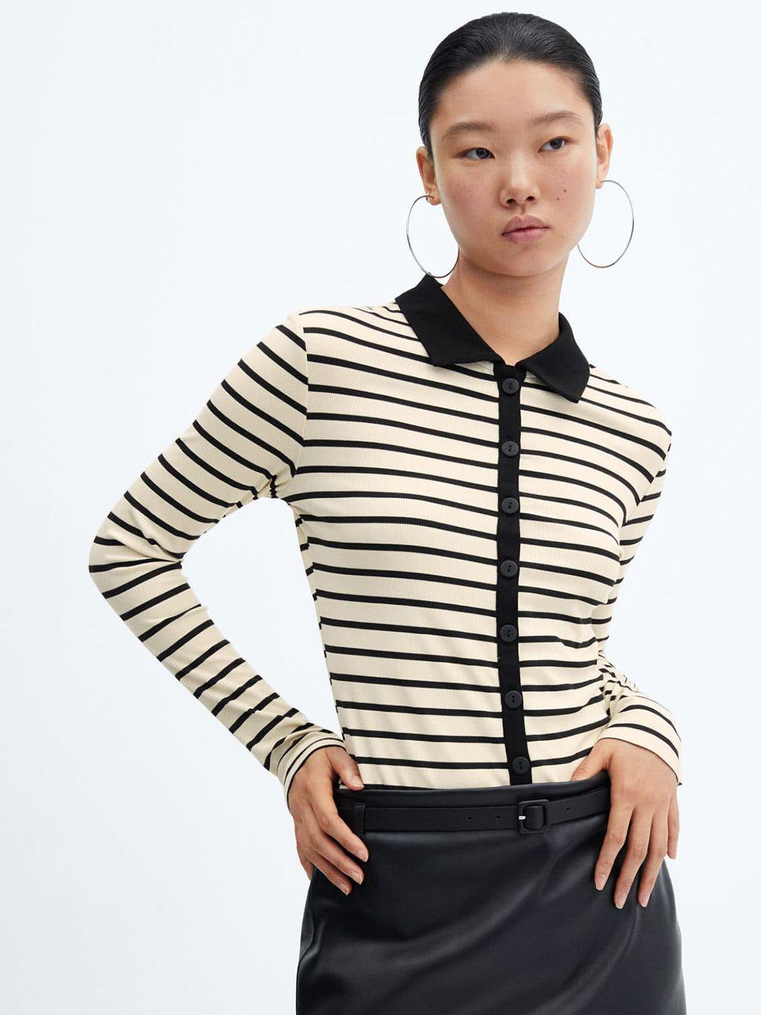 mango striped knit shirt