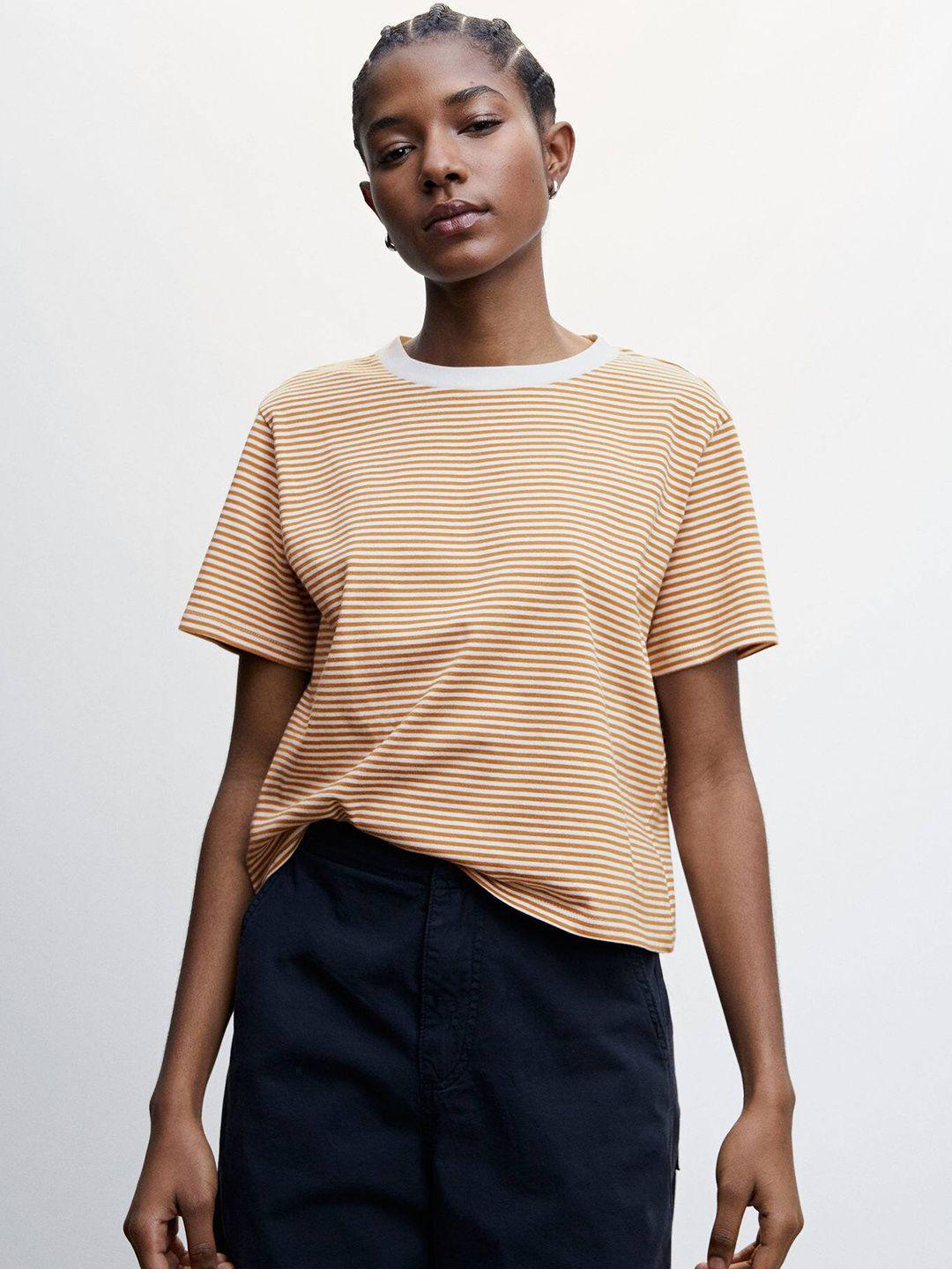 mango striped pure cotton t-shirt