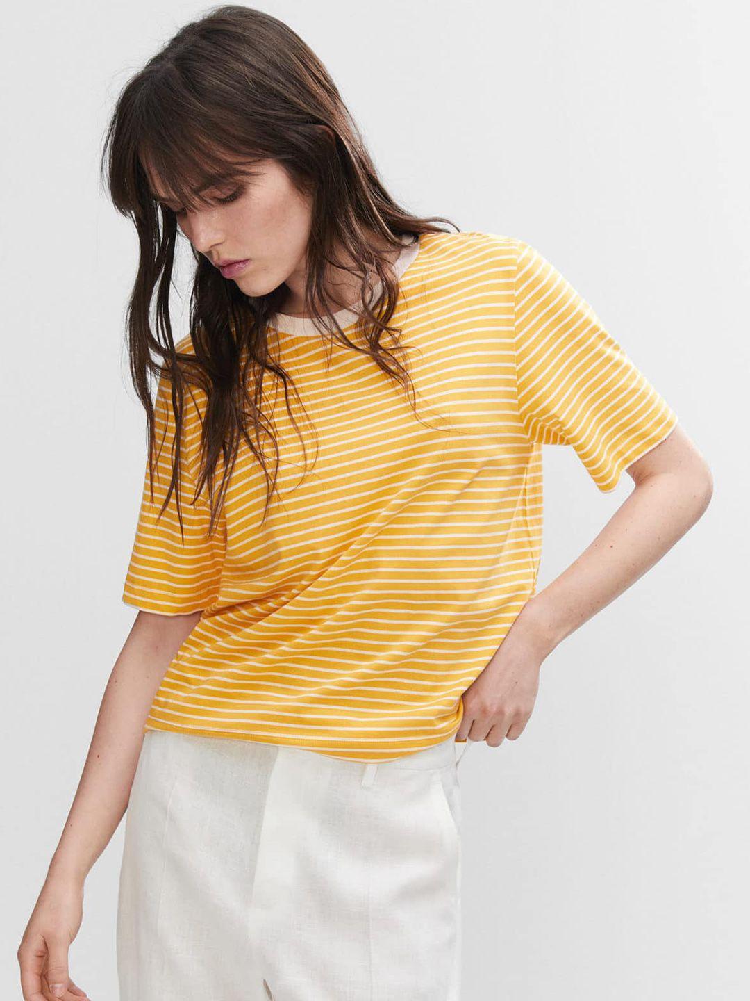 mango striped pure cotton t-shirt