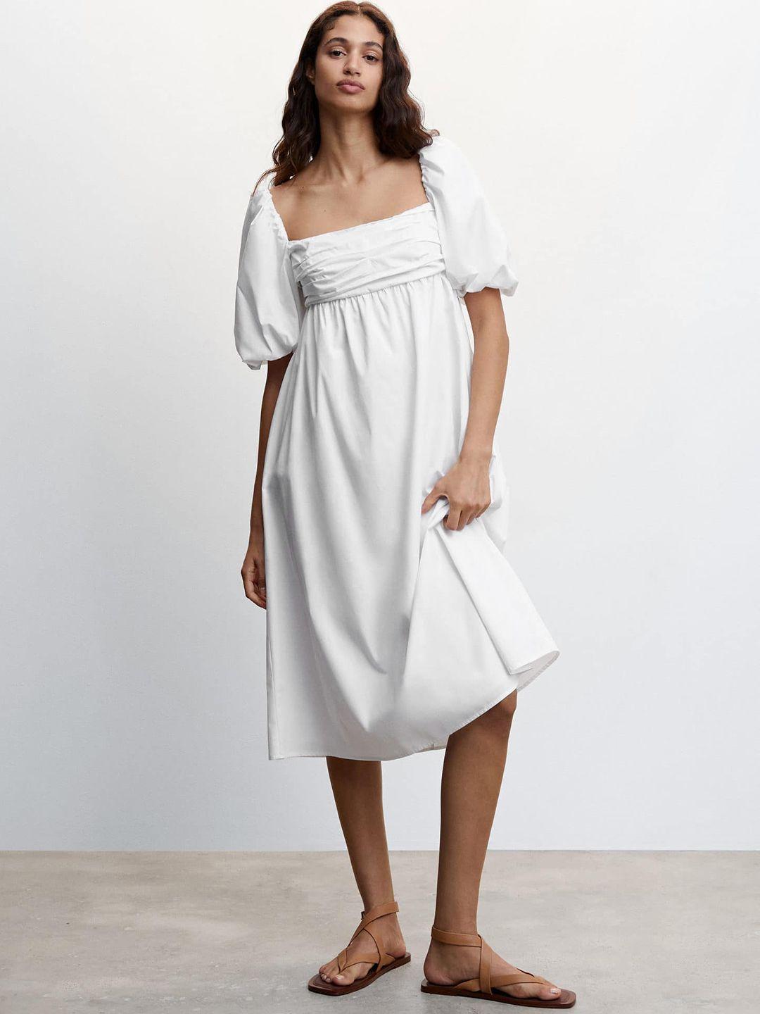 mango sustainable cotton empire midi dress