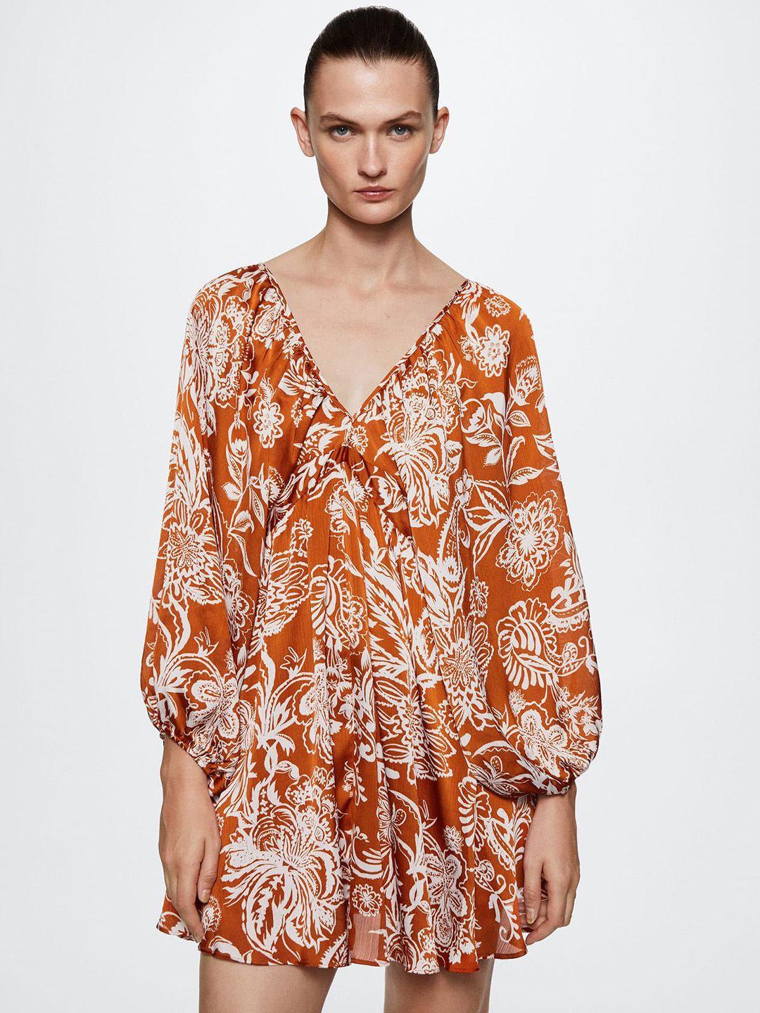 mango sustainable floral a-line mini dress