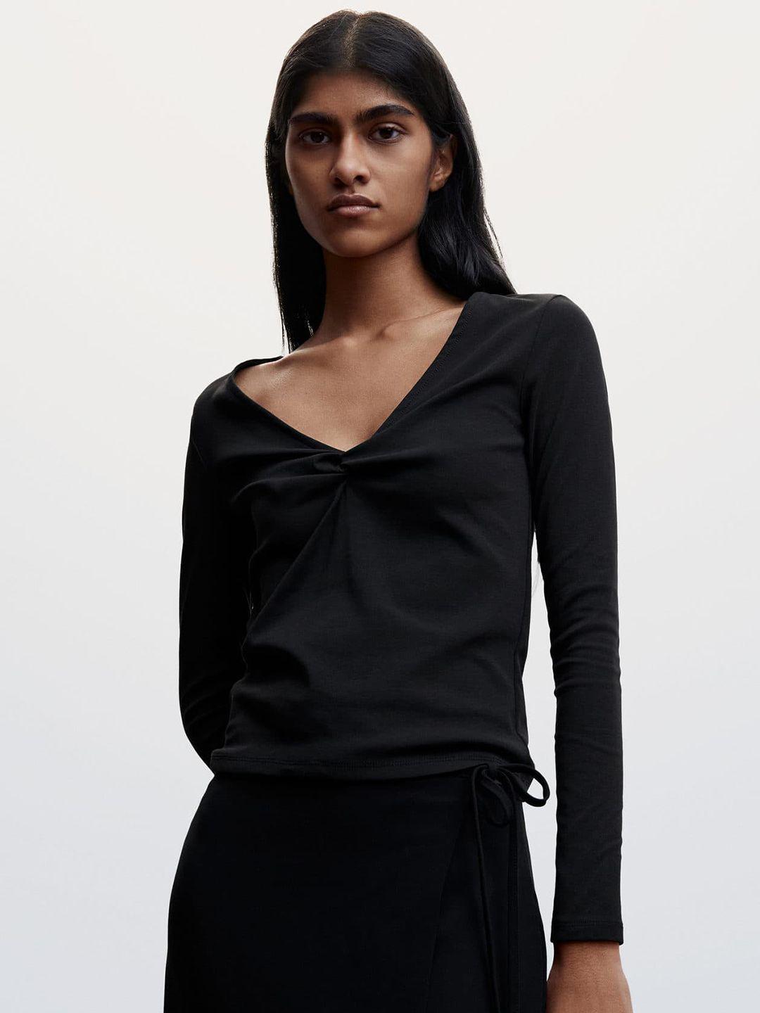 mango sustainable ribbed twisted top