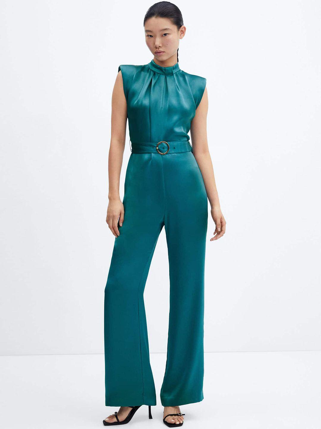 mango teal basic jumpsuit