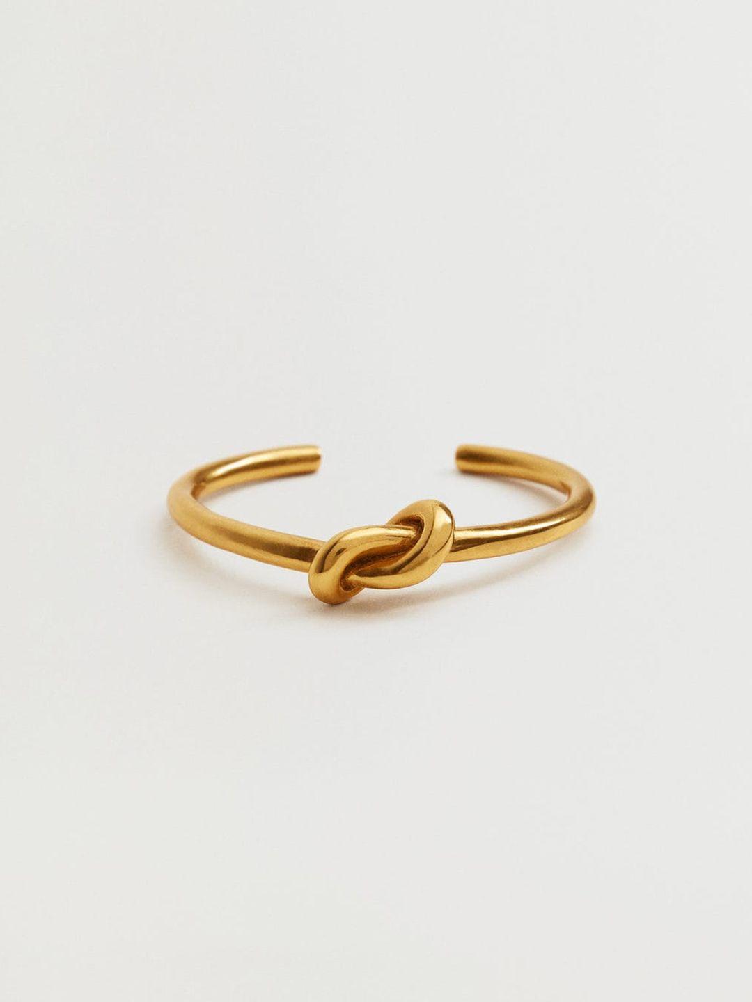 mango women 24k gold-plated cuff bracelet with knot detail