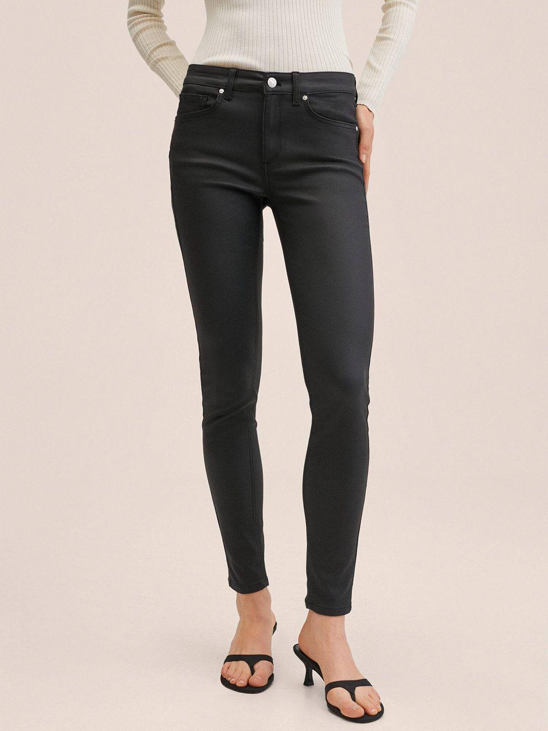 mango women black skinny fit light fade stretchable jeans