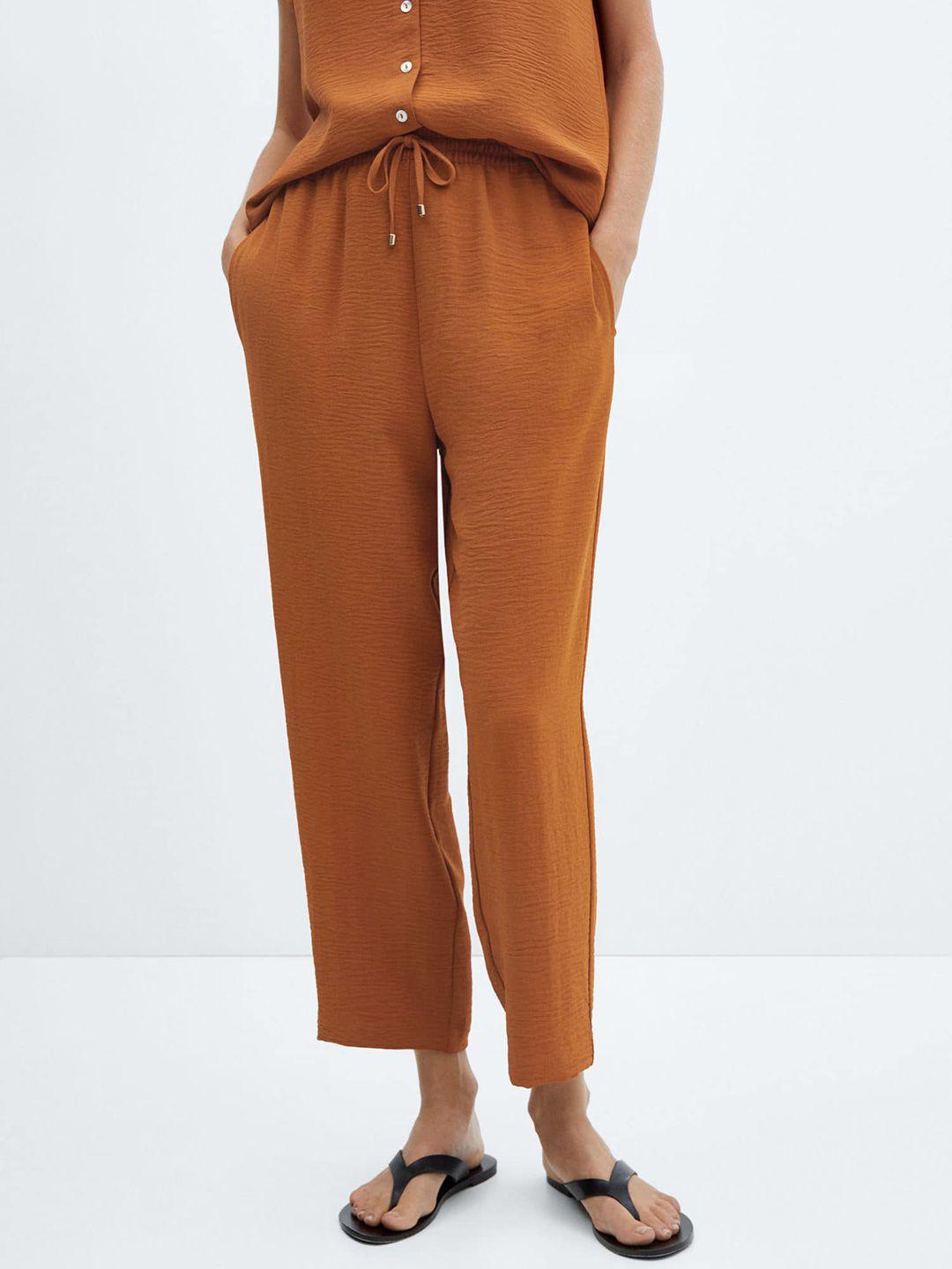 mango women crinkled trousers