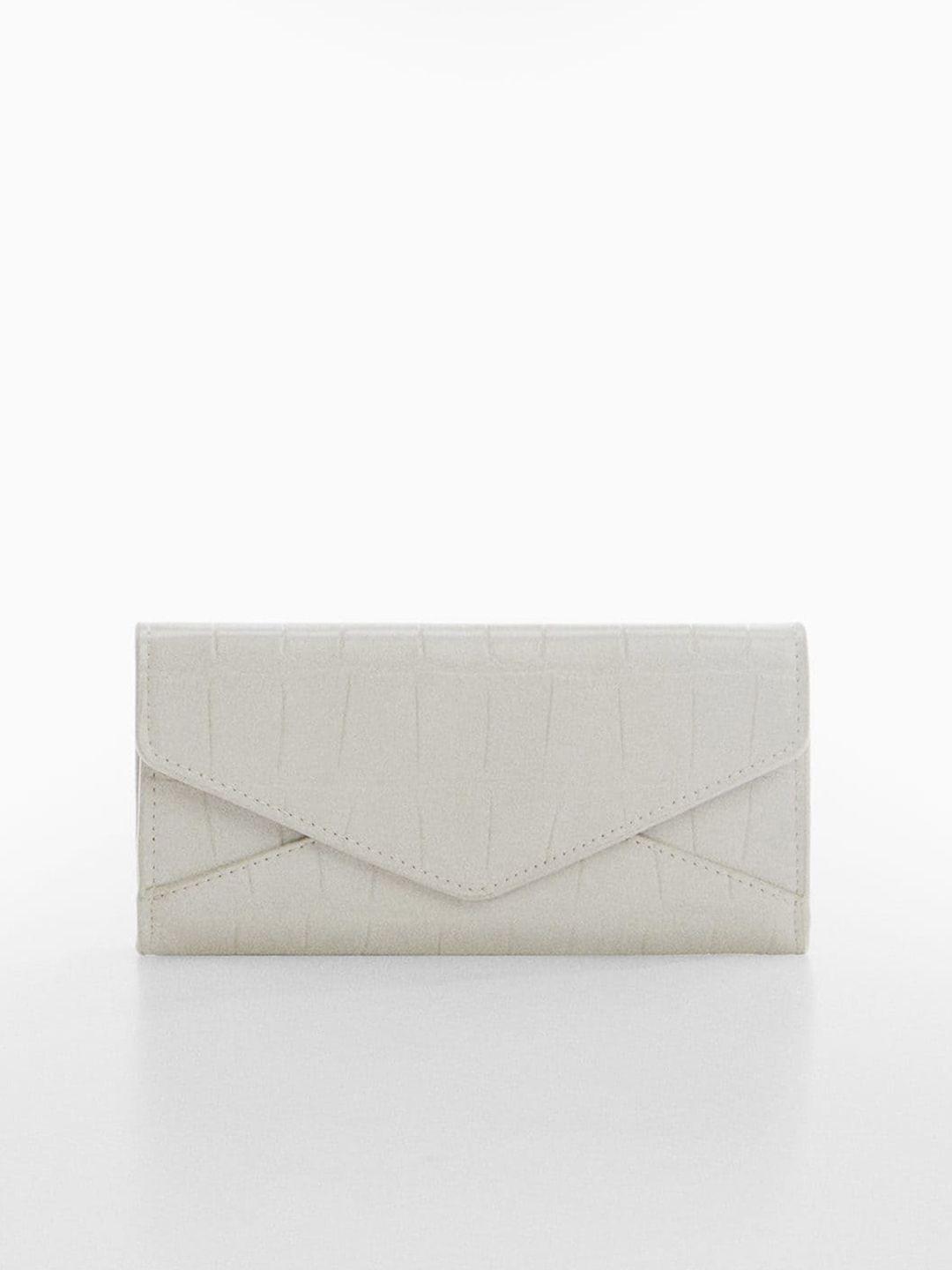 mango women croc textured envelope wallet