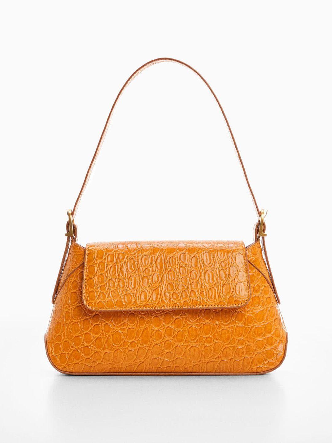 mango women croc textured structured shoulder bag