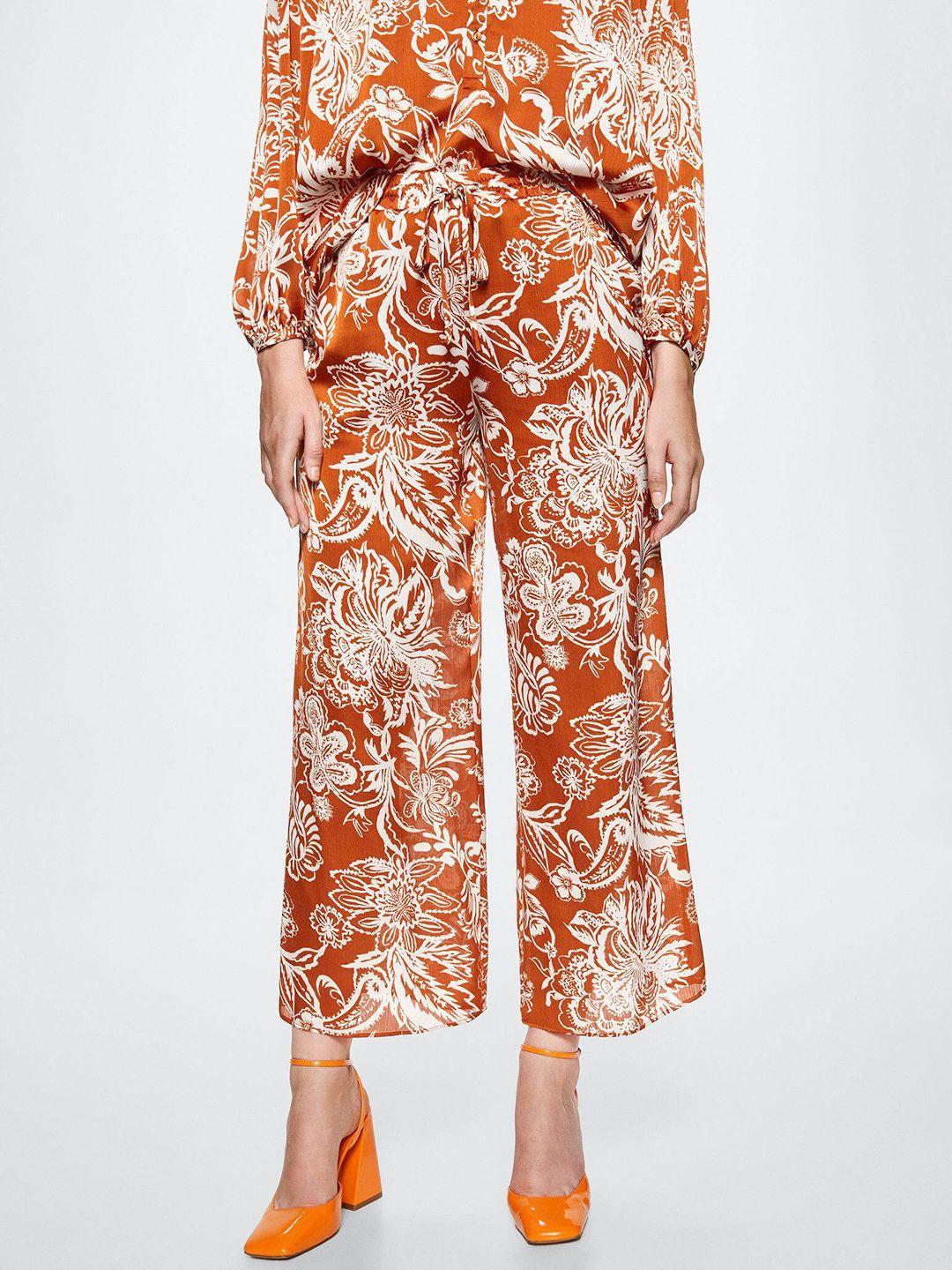 mango women floral printed trousers