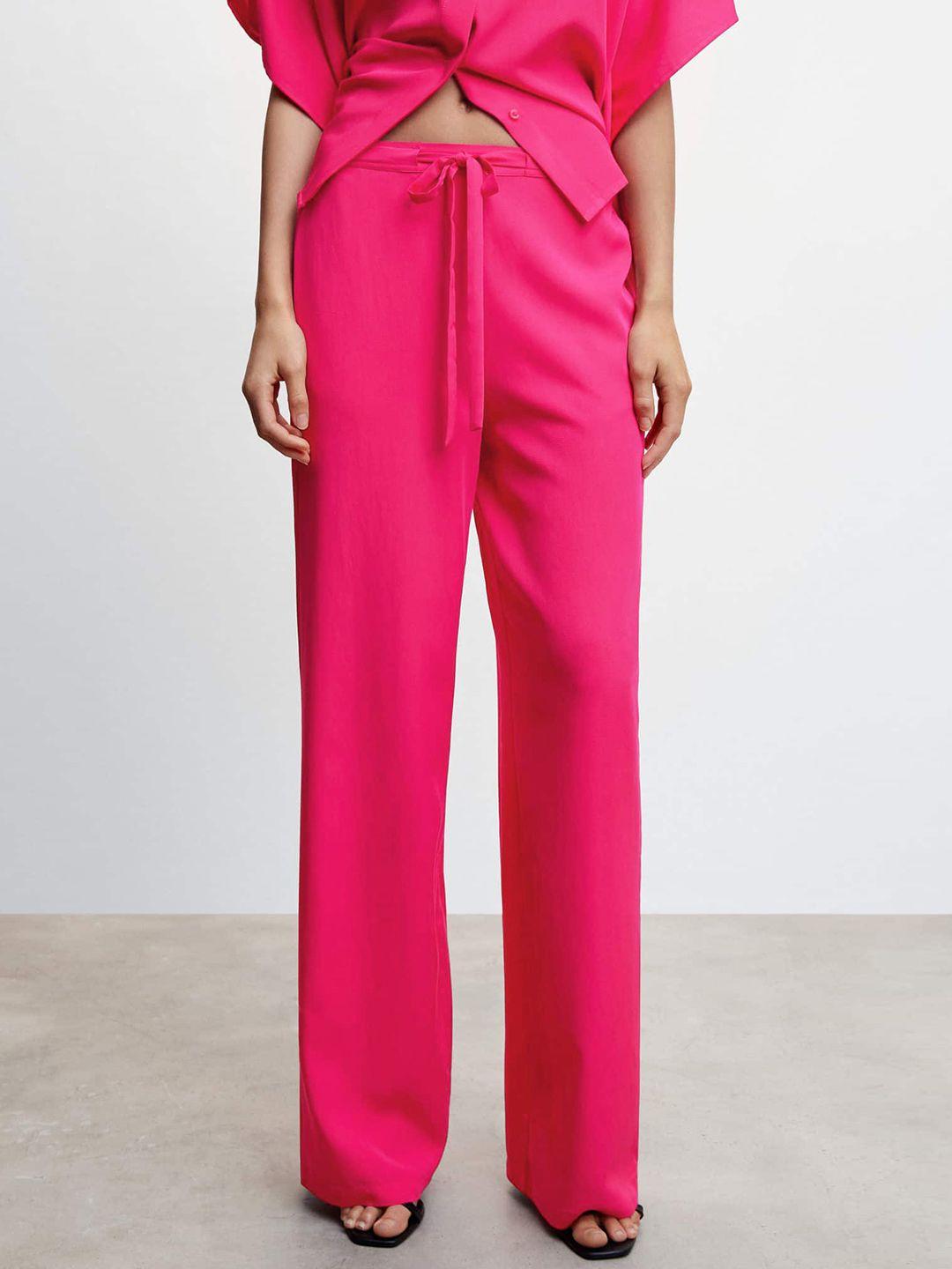 mango women flowy straight fit trousers