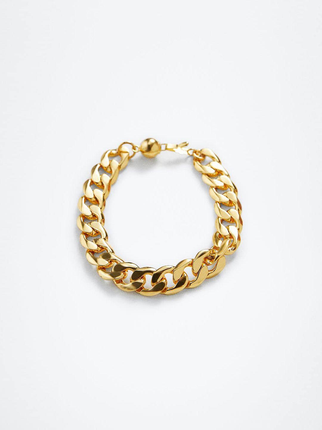 mango women gold-toned linked chain bracelet