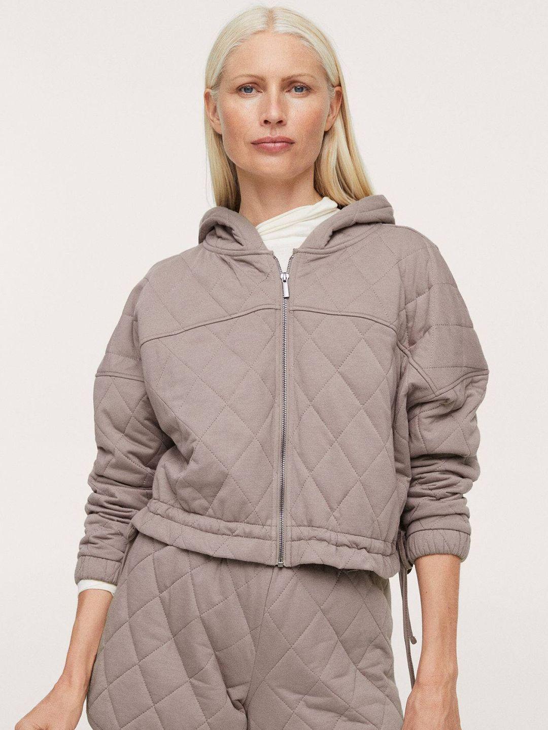 mango women grey hooded sweatshirt