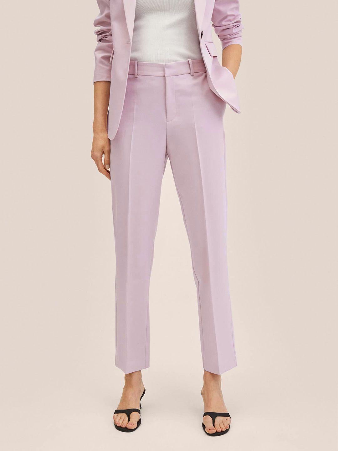 mango women lavender pleated trousers