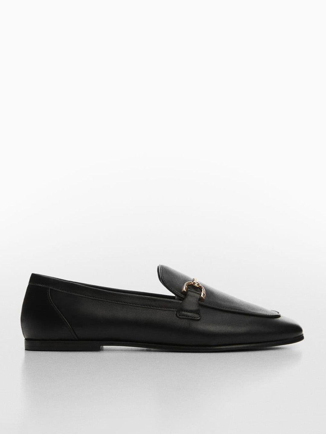 mango women leather horsebit loafers