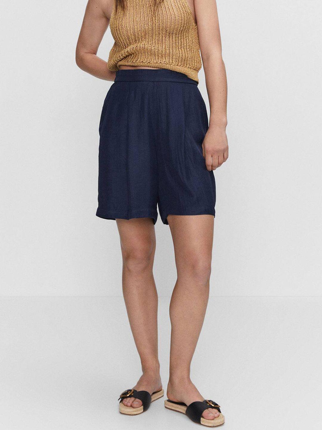 mango women loose fit high-rise shorts