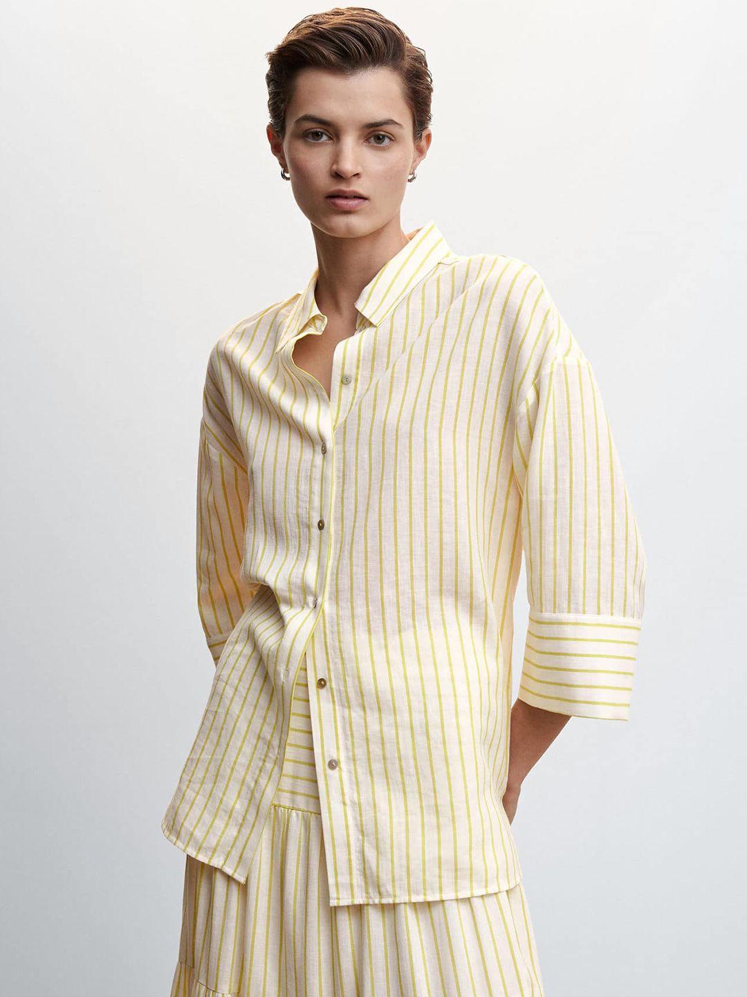 mango women oversized striped casual shirt