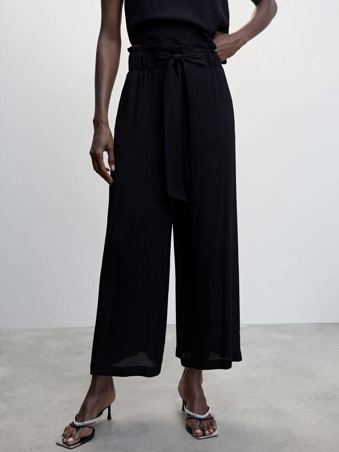 mango women pleated culottes trousers