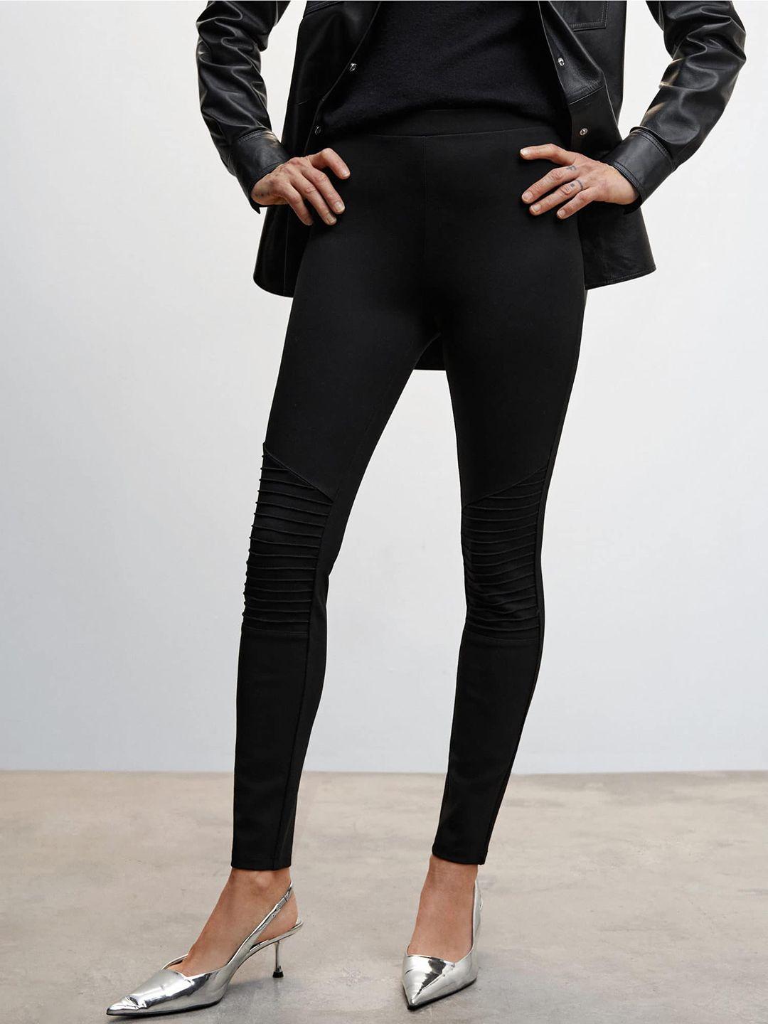 mango women pleated design sustainable leggings