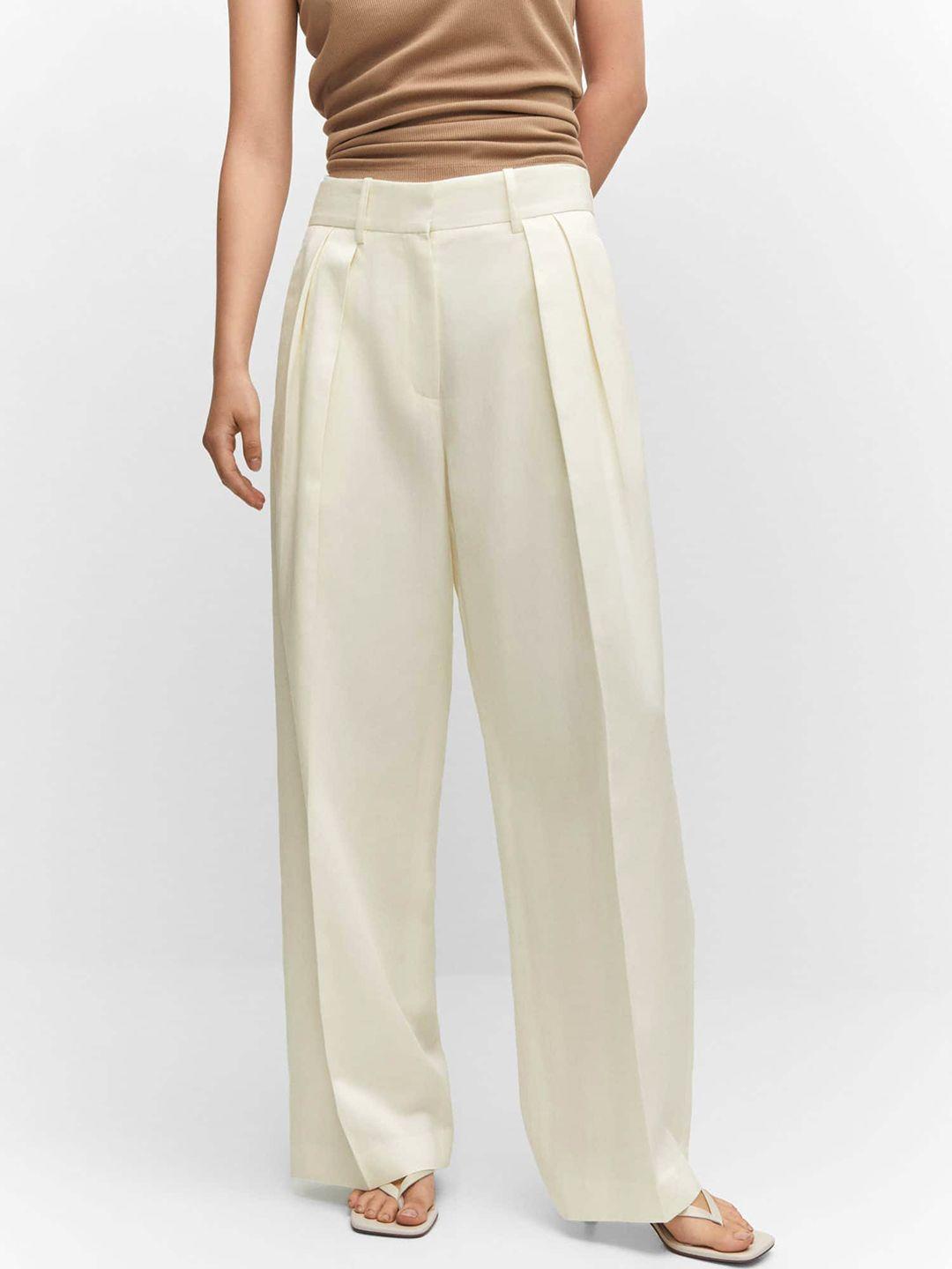 mango women pleated trousers