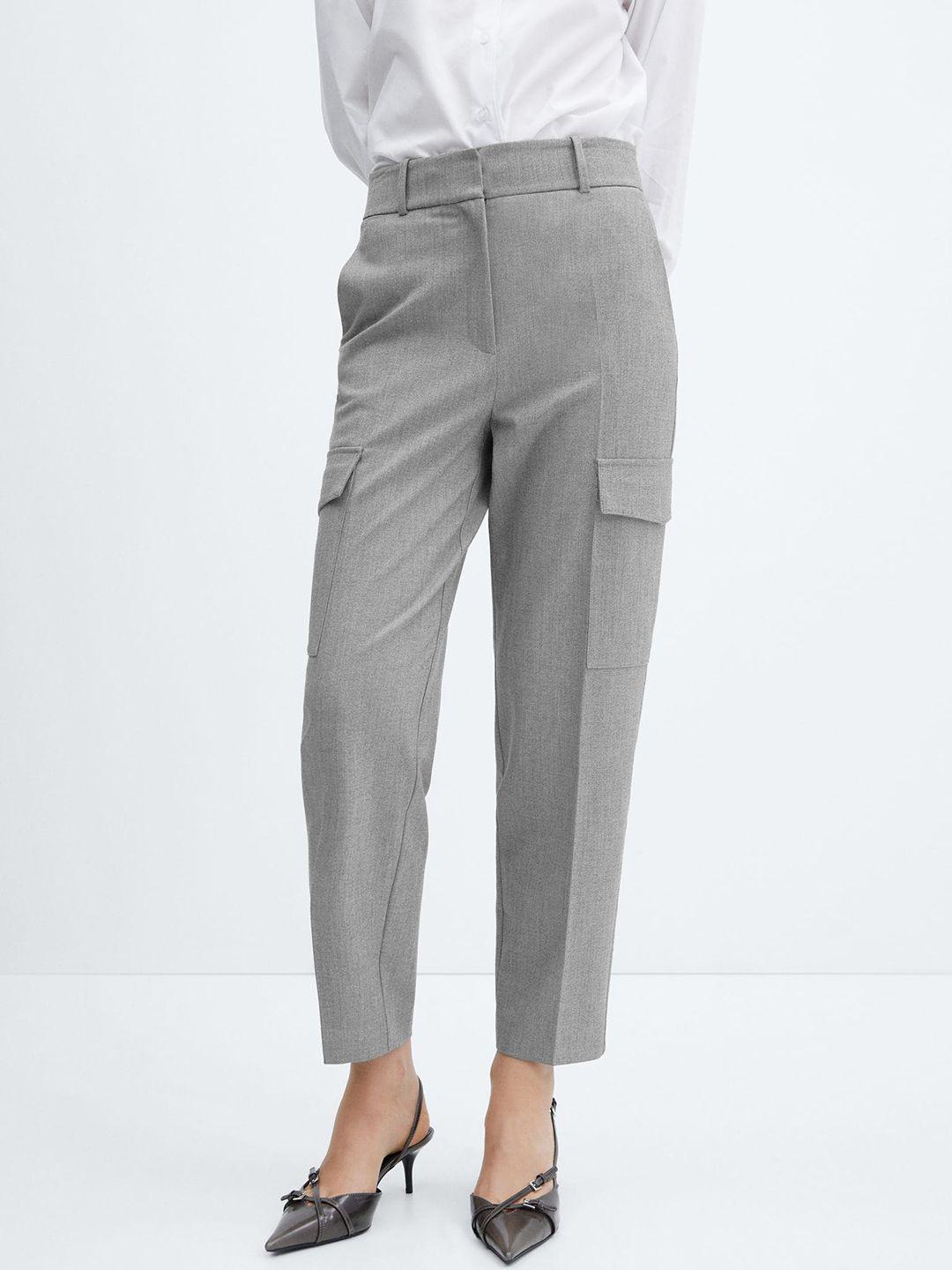 mango women pocket detail cropped trousers