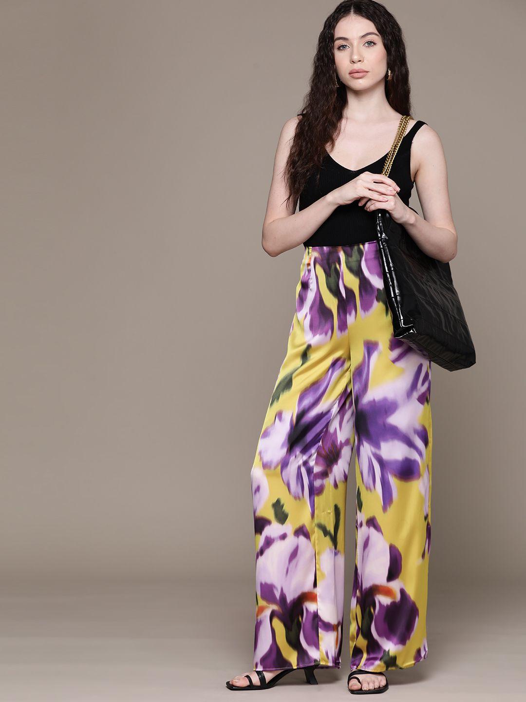 mango women printed trousers