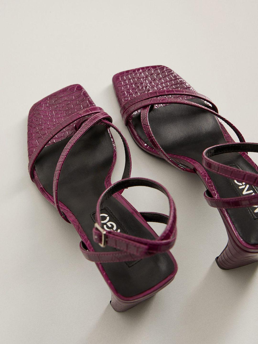 mango women purple textured heels