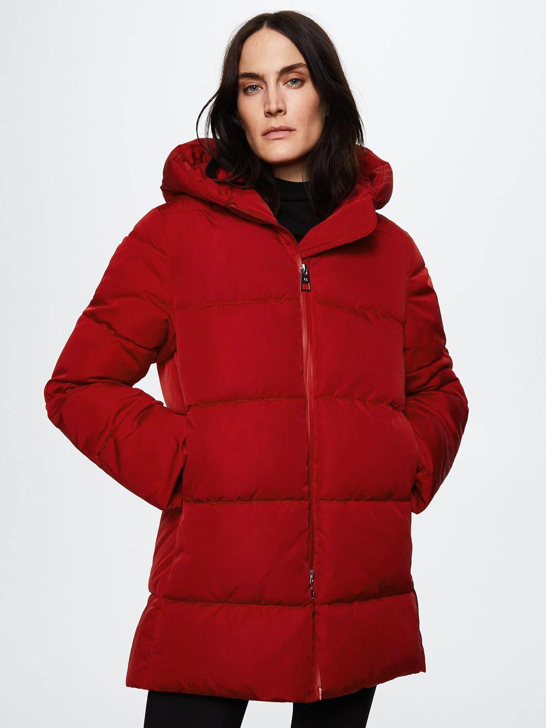mango women red water resistant sustainable puffer jacket