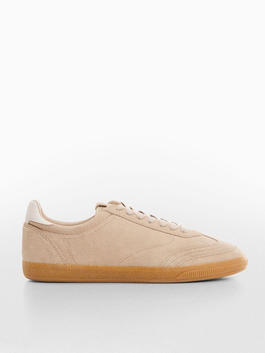 mango women round-toe everyday leather sneakers