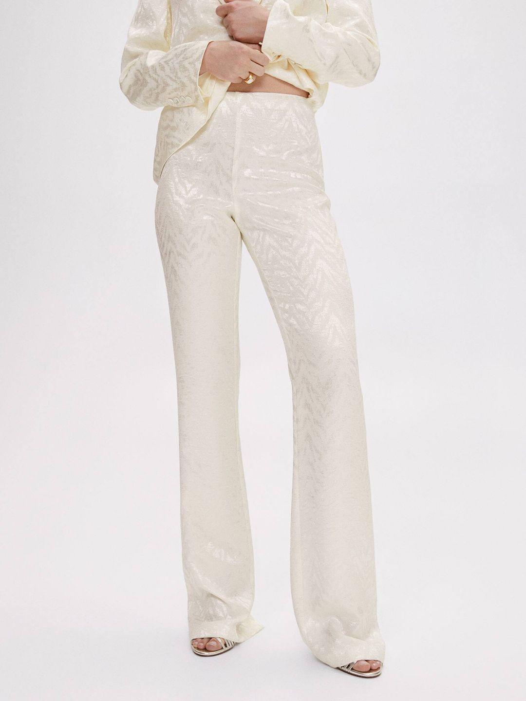 mango women self design trousers