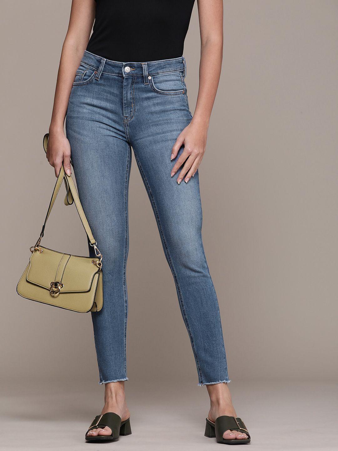 mango women slim fit light fade cropped jeans