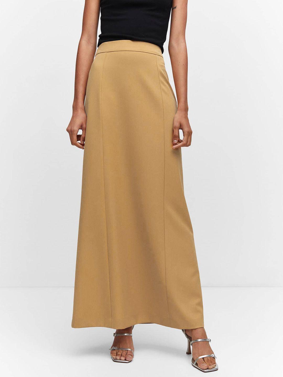 mango women solid a-line maxi skirt