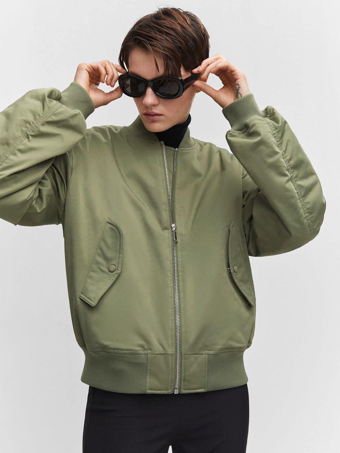 mango women solid bomber jacket