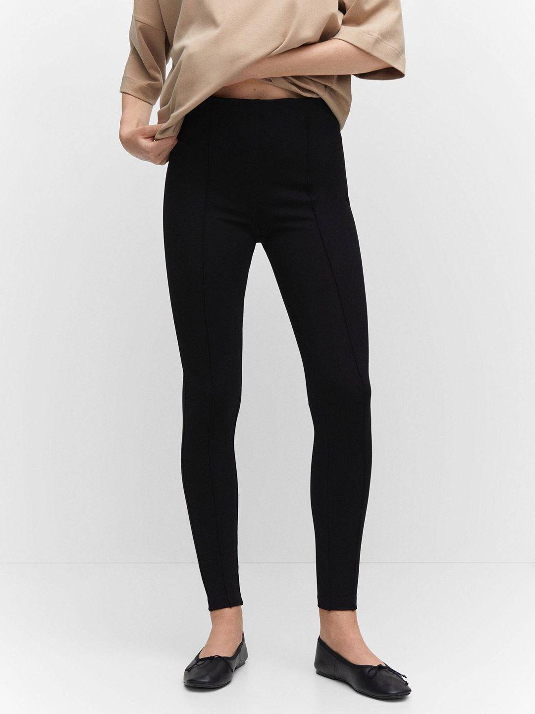 mango women solid leggings