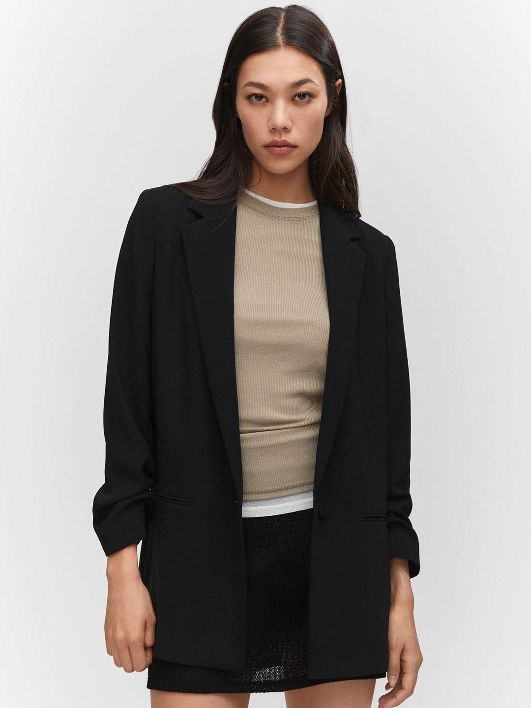 mango women solid single-breasted casual blazer